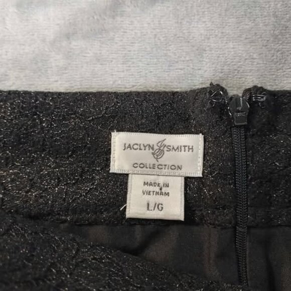 Jaclyn Smith Womens L Black Lace Pencil Skirt Lined Zip Stretch Dressy Vintage - Picture 2 of 11